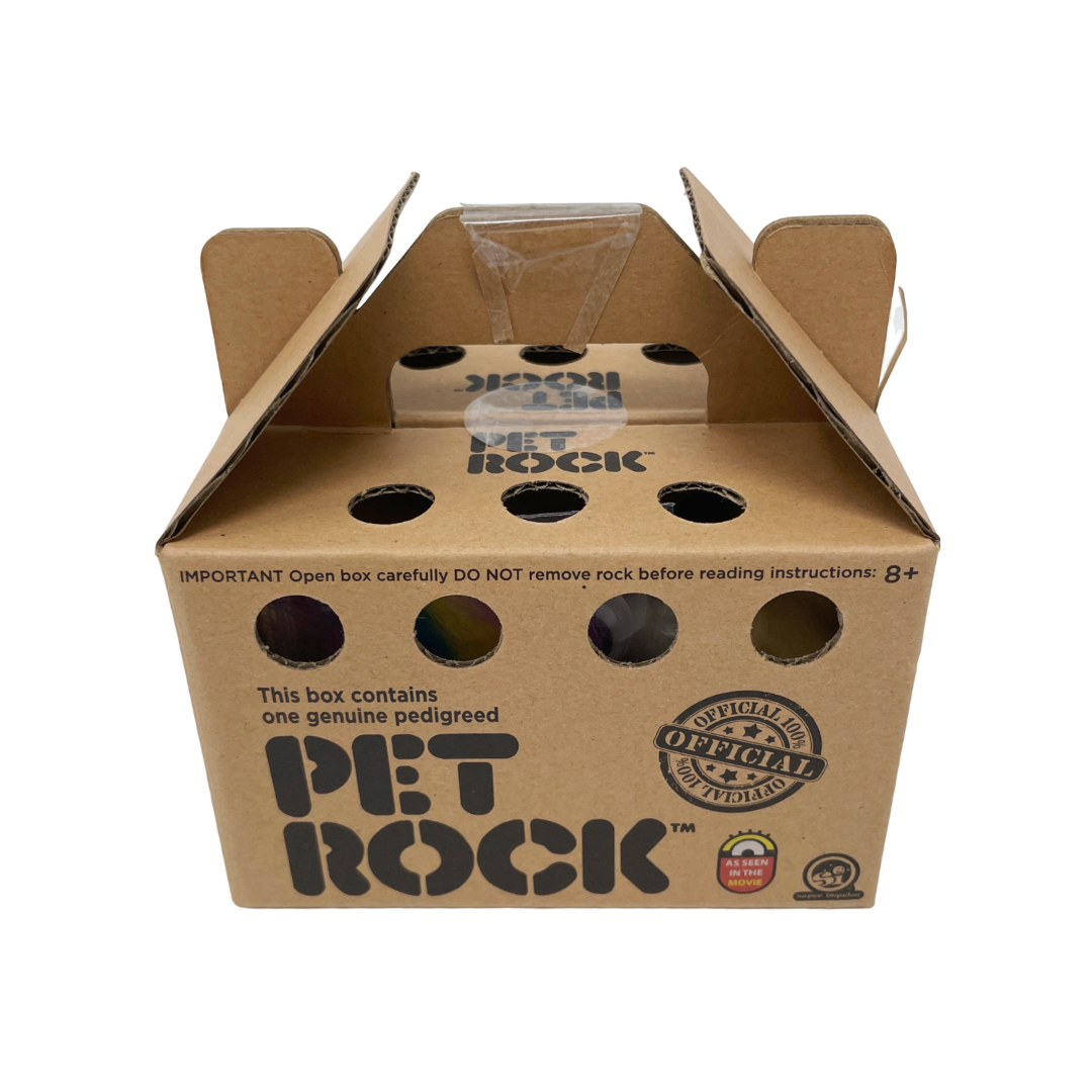 The packaging of the Original Classic Pet Rock